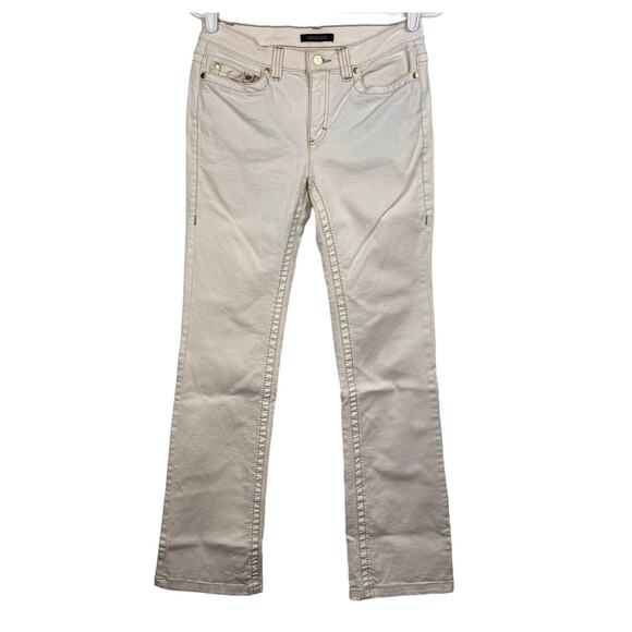 Roberto Cavalli Off White Cream Low‎ Rise Straight Leg Denim Jeans sz 42 (US 6)
